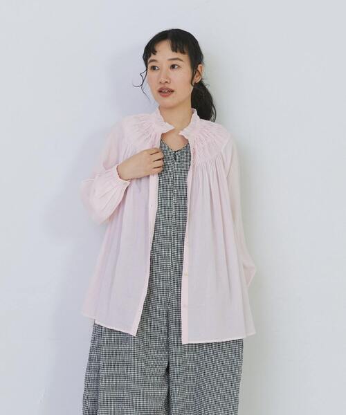 conges payes ADIEU TRISTESSE（コンジェ ペイエ アデュートリステス）の「モスリンラウンドタックブラウス（シャツ/ブラウス・レディース・ピンク/オフホワイト/ブラック・38）」の21枚目の写真