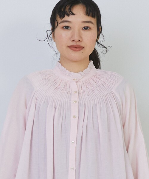 conges payes ADIEU TRISTESSE(コンジェ ペイエ アデュートリステス)の「モスリンラウンドタックブラウス(シャツ/ブラウス・レディース・ピンク/オフホワイト/ブラック・38)」の11枚目の写真