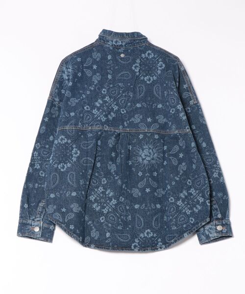 ROXY(ロキシー)の「ROXY ウィメンズ KICK BACK WASHED DENIM 長袖シャツ 【2026年春夏モデル】/ロキシー花柄デニムシャツ(シャツ/ブラウス・レディース・ネイビー・SMALL/MEDIUM)」の2枚目の写真