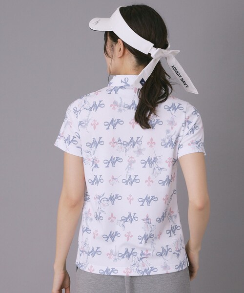 adabat（アダバット）の「【ADABAT NAVY】ロゴモノグラムプリント半袖ポロシャツ（ポロシャツ・レディース・ネイビー系/ピンク系1・42/40/38）」の3枚目の写真