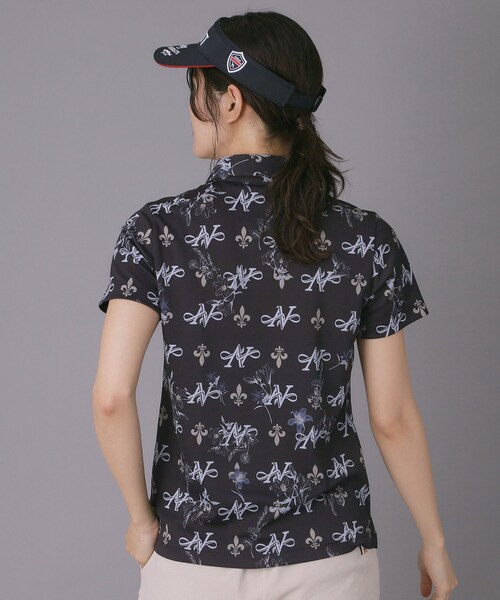 adabat（アダバット）の「【ADABAT NAVY】ロゴモノグラムプリント半袖ポロシャツ（ポロシャツ・レディース・ネイビー系/ピンク系1・42/40/38）」の7枚目の写真