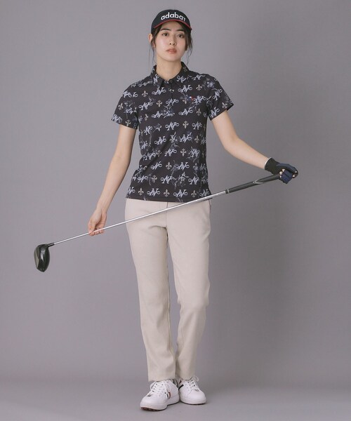 adabat（アダバット）の「【ADABAT NAVY】ロゴモノグラムプリント半袖ポロシャツ（ポロシャツ・レディース・ネイビー系/ピンク系1・42/40/38）」の9枚目の写真