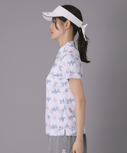 adabat（アダバット）の「【ADABAT NAVY】ロゴモノグラムプリント半袖ポロシャツ（ポロシャツ・レディース・ネイビー系/ピンク系1・42/40/38）」の12枚目の写真