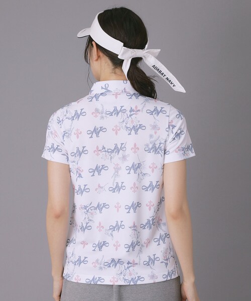 adabat（アダバット）の「【ADABAT NAVY】ロゴモノグラムプリント半袖ポロシャツ（ポロシャツ・レディース・ネイビー系/ピンク系1・42/40/38）」の13枚目の写真