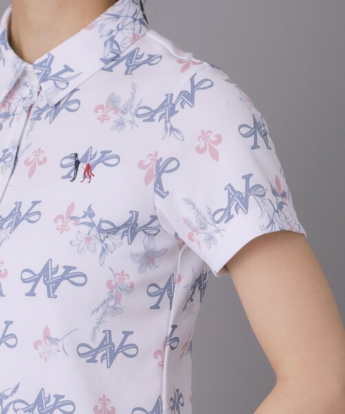 adabat（アダバット）の「【ADABAT NAVY】ロゴモノグラムプリント半袖ポロシャツ（ポロシャツ・レディース・ネイビー系/ピンク系1・42/40/38）」の15枚目の写真