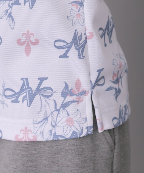 adabat(アダバット)の「【ADABAT NAVY】吸水速乾/UVカット ロゴモノグラムプリント半袖ポロシャツ(ポロシャツ・レディース・ネイビー系/ピンク系1・42/40/38)」の22枚目の写真