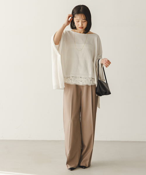 Noble(ノーブル)の「シアードレープケープ(ニット/セーター・レディース・ホワイト/ピンク系その他/ブラック・FREE)」の11枚目の写真