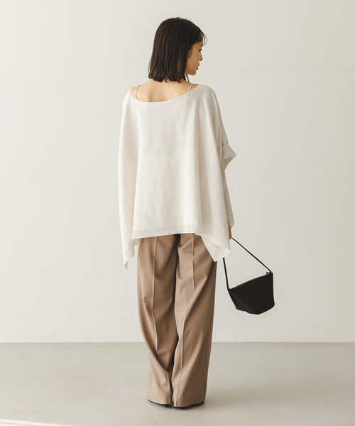 Noble(ノーブル)の「シアードレープケープ(ニット/セーター・レディース・ホワイト/ピンク系その他/ブラック・FREE)」の13枚目の写真