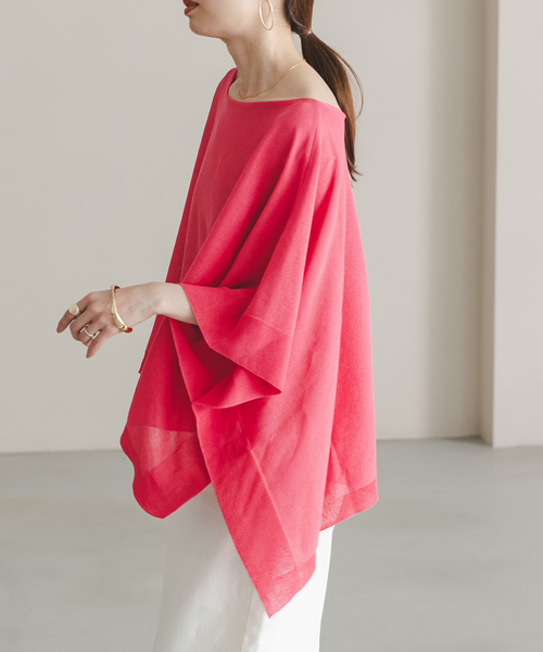 Noble(ノーブル)の「シアードレープケープ(ニット/セーター・レディース・ホワイト/ピンク系その他/ブラック・FREE)」の15枚目の写真