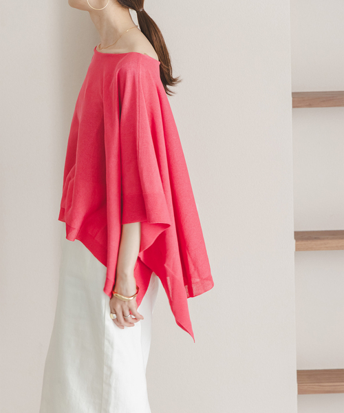 Noble(ノーブル)の「シアードレープケープ(ニット/セーター・レディース・ホワイト/ピンク系その他/ブラック・FREE)」の16枚目の写真