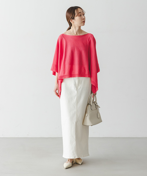 Noble(ノーブル)の「シアードレープケープ(ニット/セーター・レディース・ホワイト/ピンク系その他/ブラック・FREE)」の17枚目の写真