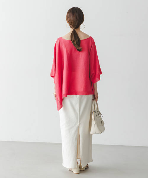 Noble(ノーブル)の「シアードレープケープ(ニット/セーター・レディース・ホワイト/ピンク系その他/ブラック・FREE)」の18枚目の写真