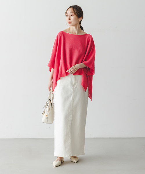 Noble(ノーブル)の「シアードレープケープ(ニット/セーター・レディース・ホワイト/ピンク系その他/ブラック・FREE)」の22枚目の写真