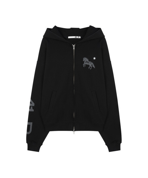41PRAY（サイルプレイ）の「Midnight Horse Zip-up Hoodie /  Black（パーカー・レディース・ブラック・OS）」の8枚目の写真