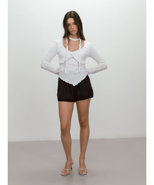 MOIFAIRE（モイフェア）の「WAVE TIE T-SHIRT / WHITE（Tシャツ/カットソー・レディース・ホワイト・OS）」の3枚目の写真
