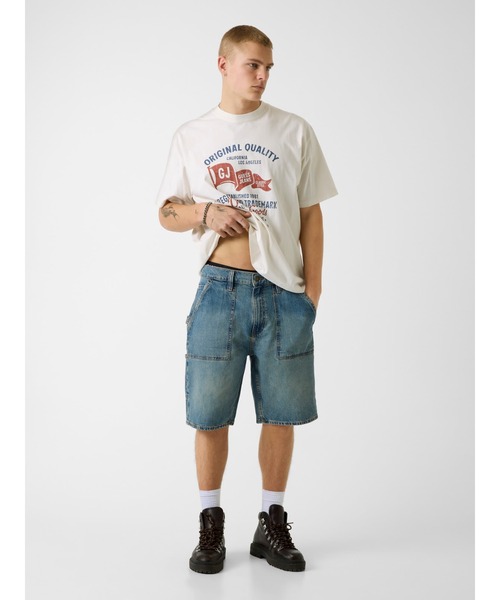 GUESS JEANS(ゲスジーンズ)の「GUESS JEANS OS Printed Tee Tシャツ(Tシャツ/カットソー・メンズ・ホワイト/ブラック・MEDIUM/X-LARGE/XX-LARGE/SMALL/LARGE)」の5枚目の写真