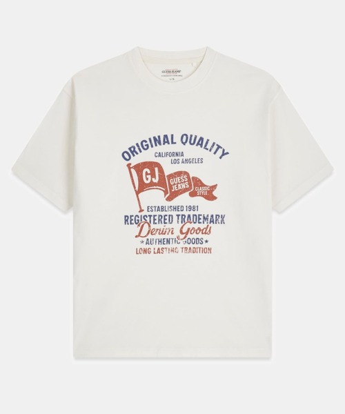 GUESS JEANS(ゲスジーンズ)の「GUESS JEANS OS Printed Tee Tシャツ(Tシャツ/カットソー・メンズ・ホワイト/ブラック・MEDIUM/X-LARGE/XX-LARGE/SMALL/LARGE)」の6枚目の写真