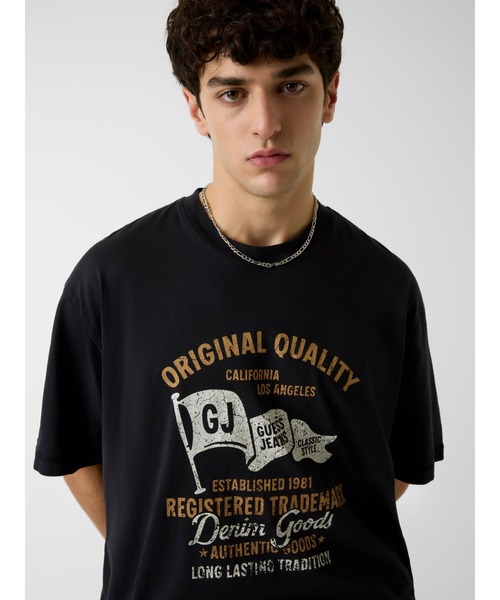 GUESS JEANS(ゲスジーンズ)の「GUESS JEANS OS Printed Tee Tシャツ(Tシャツ/カットソー・メンズ・ホワイト/ブラック・MEDIUM/X-LARGE/XX-LARGE/SMALL/LARGE)」の8枚目の写真