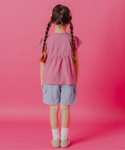 Boribon(ボリボン)の「リボンチャームペプラムTシャツ(Tシャツ/カットソー・キッズ・ピンク/ミント/オフホワイト・80/90/100/110/120)」の11枚目の写真