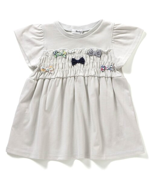 Boribon(ボリボン)の「リボンチャームペプラムTシャツ(Tシャツ/カットソー・キッズ・ピンク/ミント/オフホワイト・80/90/100/110/120)」の13枚目の写真