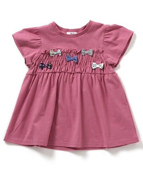 Boribon(ボリボン)の「リボンチャームペプラムTシャツ(Tシャツ/カットソー・キッズ・ピンク/ミント/オフホワイト・80/90/100/110/120)」の16枚目の写真