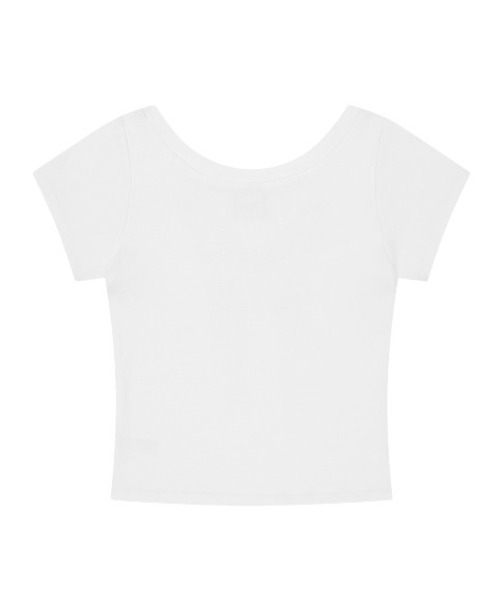 MAHAGRID（マハグリッド）の「『mahagrid/マハグリッド』BUTTERFLY GOTH WIDE NECK CROP TEE/バタフライ ゴワイドネック クロップ Tシャツ（Tシャツ/カットソー・レディース・ホワイト/チャコールグレー・FREE）」の6枚目の写真