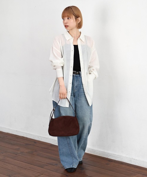 tiptop(ティップトップ)の「ストーン付きシアーシャツ(シャツ/ブラウス・レディース・チャコールグレー/ブルー系その他/オフホワイト・FREE)」の19枚目の写真