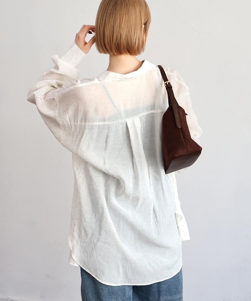 tiptop(ティップトップ)の「ストーン付きシアーシャツ(シャツ/ブラウス・レディース・チャコールグレー/ブルー系その他/オフホワイト・FREE)」の22枚目の写真