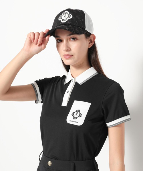 MARK & LONA（マークアンドロナ）の「Stela Monogram Stitch Mesh Cap | MEN and WOMEN（キャップ・メンズ・ブラック/ホワイト・FREE）」の2枚目の写真