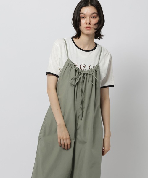 niko and...（ニコアンド）の「モンスターギャザーサロペット（サロペット/オーバーオール・レディース・カーキ/チャコール/ピンク・FREE）」の3枚目の写真