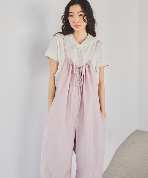 niko and...（ニコアンド）の「モンスターギャザーサロペット（サロペット/オーバーオール・レディース・カーキ/チャコール/ピンク・FREE）」の5枚目の写真