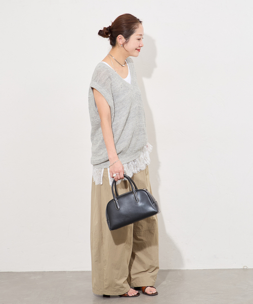 JOURNAL STANDARD（ジャーナルスタンダード）の「《追加2》レースヘムシアータンク（Tシャツ/カットソー・レディース・ホワイト/ブラック・FREE）」の8枚目の写真