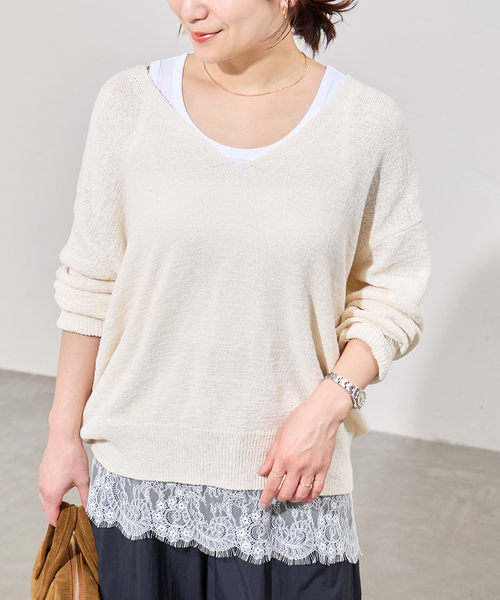 JOURNAL STANDARD（ジャーナルスタンダード）の「《追加2》レースヘムシアータンク（Tシャツ/カットソー・レディース・ホワイト/ブラック・FREE）」の14枚目の写真