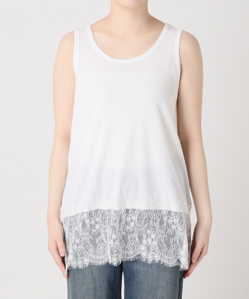 JOURNAL STANDARD（ジャーナルスタンダード）の「《追加2》レースヘムシアータンク（Tシャツ/カットソー・レディース・ホワイト/ブラック・FREE）」の18枚目の写真