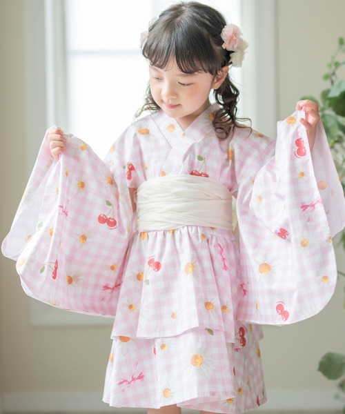 Catherine Cottage(キャサリンコテージ)の「背中ファスナー ワンピース浴衣ドレス【ZOZO限定先行予約受付中】(浴衣・キッズ・ピンク系/サックスブルー系/パープル系1/モーブ系/パープル系3/ナチュラル/パープル系2/ブラック系/ピンク系3・160/150/140/130/120/110)」の8枚目の写真