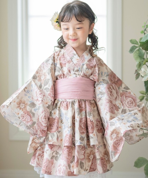 Catherine Cottage(キャサリンコテージ)の「背中ファスナー ワンピース浴衣ドレス【ZOZO限定先行予約受付中】(浴衣・キッズ・ピンク系/サックスブルー系/パープル系1/モーブ系/パープル系3/ナチュラル/パープル系2/ブラック系/ピンク系3・160/150/140/130/120/110)」の7枚目の写真