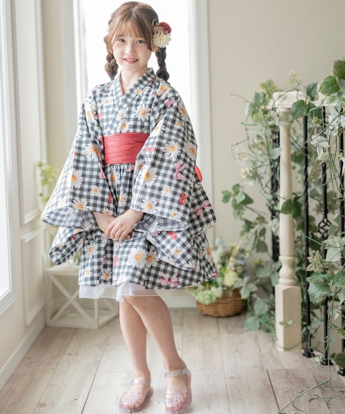 Catherine Cottage(キャサリンコテージ)の「背中ファスナー ワンピース浴衣ドレス【ZOZO限定先行予約受付中】(浴衣・キッズ・ピンク系/サックスブルー系/パープル系1/モーブ系/パープル系3/ナチュラル/パープル系2/ブラック系/ピンク系3・160/150/140/130/120/110)」の11枚目の写真