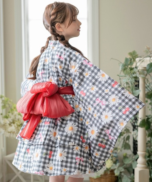 Catherine Cottage(キャサリンコテージ)の「背中ファスナー ワンピース浴衣ドレス【ZOZO限定先行予約受付中】(浴衣・キッズ・ピンク系/サックスブルー系/パープル系1/モーブ系/パープル系3/ナチュラル/パープル系2/ブラック系/ピンク系3・160/150/140/130/120/110)」の10枚目の写真