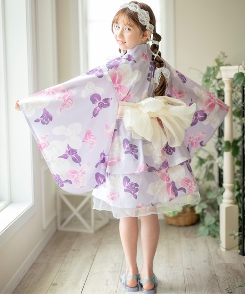 Catherine Cottage(キャサリンコテージ)の「背中ファスナー ワンピース浴衣ドレス【ZOZO限定先行予約受付中】(浴衣・キッズ・ピンク系/サックスブルー系/パープル系1/モーブ系/パープル系3/ナチュラル/パープル系2/ブラック系/ピンク系3・160/150/140/130/120/110)」の16枚目の写真