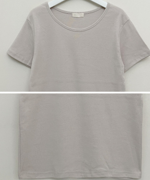 VIVID LADY(ビビッドレディー)の「Uネック 半袖Tシャツ(Tシャツ/カットソー・レディース・ネイビー/ベージュ/カーキ/ブラック/アイボリー/グレー・FREE)」の19枚目の写真