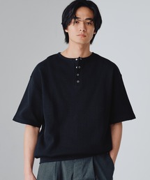 Adoon plain（アドーンプレーン）の「Snap Button Henry Neck T / スナップボタンヘンリーネックT（Tシャツ/カットソー）」