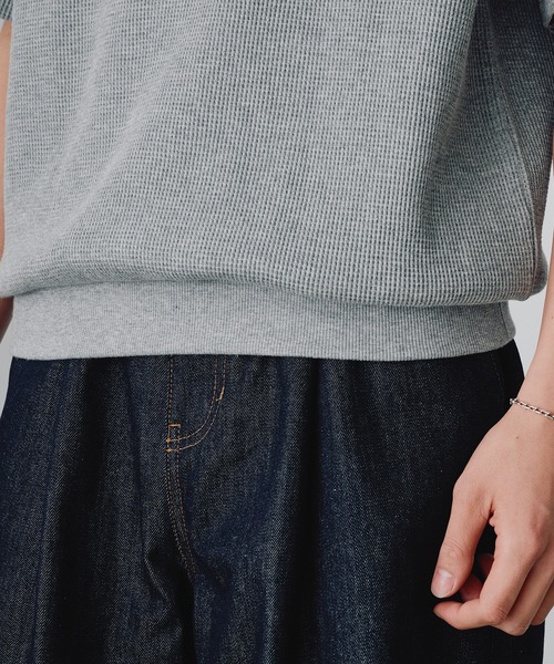 Adoon plain(アドーンプレーン)の「Snap Button Thermal Henry Neck T / スナップボタンサーマルヘンリーネックT(Tシャツ/カットソー・メンズ・ブラック/ライトグレー/レッド・LARGE/MEDIUM)」の21枚目の写真