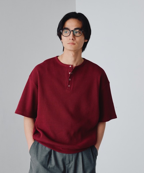 Snap Button Thermal Henry Neck T / スナップボタンサーマルヘンリー