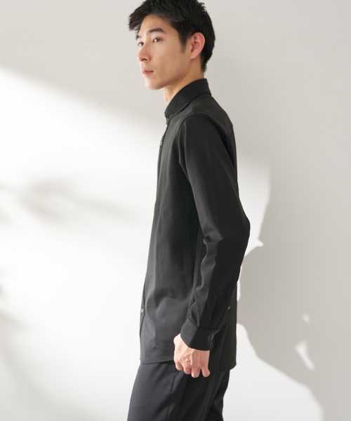 B.C STOCK(ベーセーストック)の「MULTI FUNCTION 32G PONTE ロングスリーブシャツ(シャツ/ブラウス・メンズ・ブラック/ホワイト/チャコールグレー・SMALL/X-LARGE/LARGE/MEDIUM)」の6枚目の写真