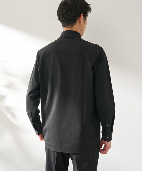 B.C STOCK(ベーセーストック)の「MULTI FUNCTION 32G PONTE ロングスリーブシャツ(シャツ/ブラウス・メンズ・ブラック/ホワイト/チャコールグレー・SMALL/X-LARGE/LARGE/MEDIUM)」の7枚目の写真