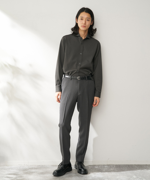 B.C STOCK(ベーセーストック)の「MULTI FUNCTION 32G PONTE ロングスリーブシャツ(シャツ/ブラウス・メンズ・ブラック/ホワイト/チャコールグレー・SMALL/X-LARGE/LARGE/MEDIUM)」の8枚目の写真