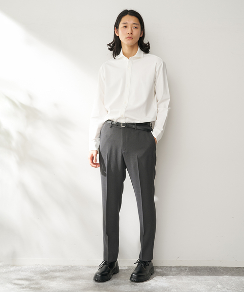 B.C STOCK(ベーセーストック)の「MULTI FUNCTION 32G PONTE ロングスリーブシャツ(シャツ/ブラウス・メンズ・ブラック/ホワイト/チャコールグレー・SMALL/X-LARGE/LARGE/MEDIUM)」の12枚目の写真