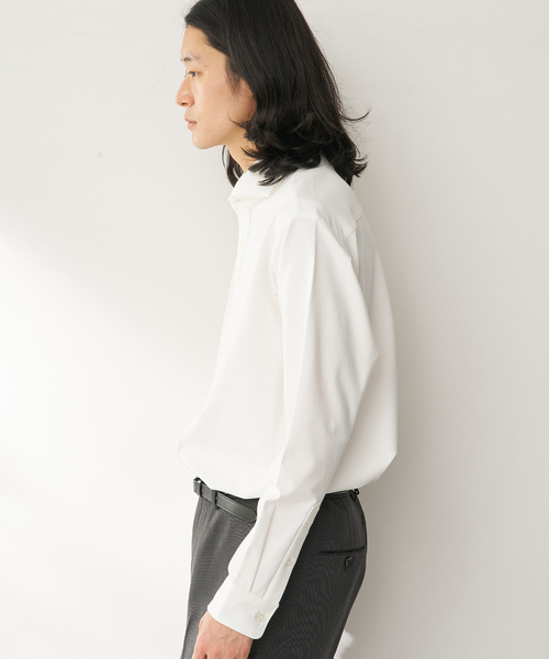 B.C STOCK(ベーセーストック)の「MULTI FUNCTION 32G PONTE ロングスリーブシャツ(シャツ/ブラウス・メンズ・ブラック/ホワイト/チャコールグレー・SMALL/X-LARGE/LARGE/MEDIUM)」の14枚目の写真