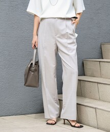 NOLLEY'S（ノーリーズ）の「ウォッシャブルストライプ愛されセミワイドパンツ（その他パンツ）」