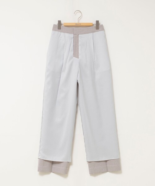 NOLLEY’S(ノーリーズ)の「ウォッシャブルストライプ愛されセミワイドパンツ(その他パンツ・レディース・ブラック系その他3・40/38/36/34)」の10枚目の写真